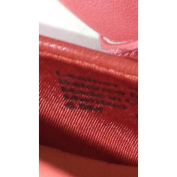 Giani Bernini Women's Sz 6.5 Watermelon Red Leather Wedge Low Heel Slip On Shoe - Picture 7 of 8